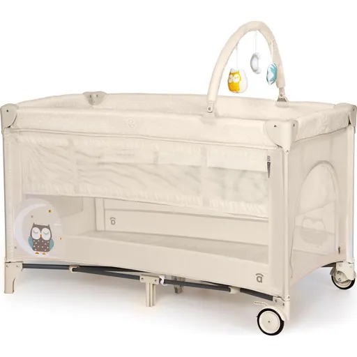 Asalvo COMPLET DUO cestovní postýlka s druhým dnem a hrazdičkou, owl