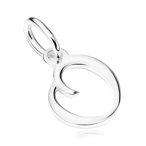 Přívěsek ozdobné tiskací písmeno "O", stříbro 925, vysoký lesk