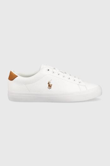 Kožené sneakers boty Polo Ralph Lauren Longwood bílá barva