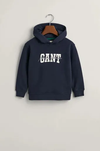 MIKINA GANT ARCH SCRIPT HOODIE EVENING BLUE