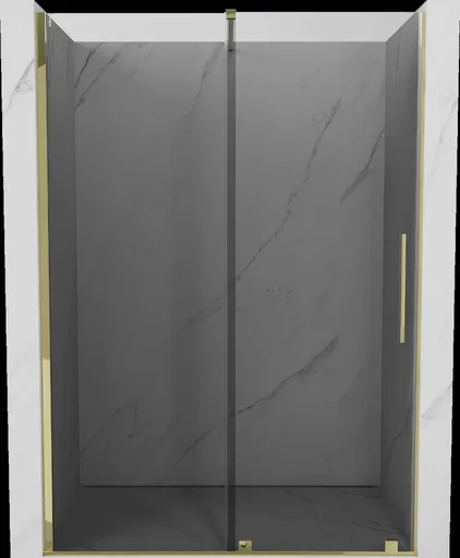 MEXEN/S Velar posuvné sprchové dveře 130, grafit, zlatá 871-130-000-41-50