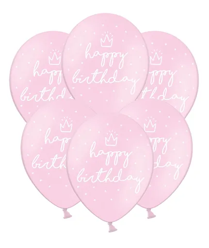 PartyDeco Balón růžový - Veselé narozeniny 50 ks
