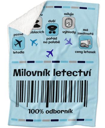 Deka Milovník letectví 100% (Podšití beránkem: ANO)