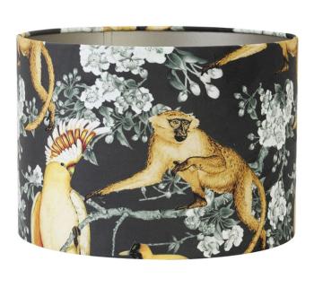 Černé sametové stínidlo na stolní nebo stojací lampu Jungle - Ø 40* 30cm/ E27 2240096