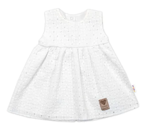 Baby Nellys Lehké Handmade šatičky Madeira, bílé, vel. 86 vel.  86