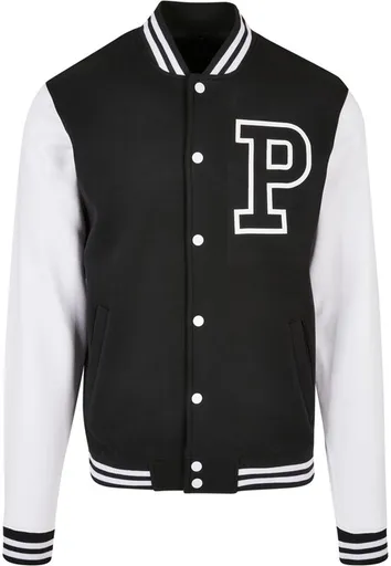 Mr. Tee Pray College Jacket blk/wht - S