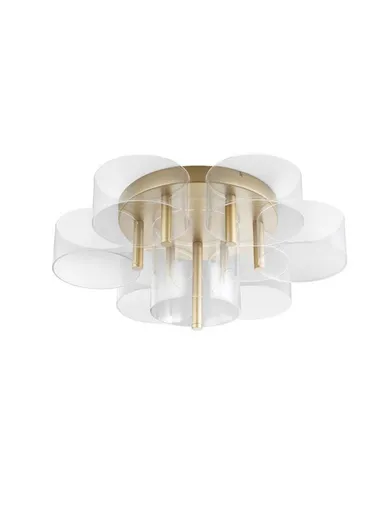 NOVA LUCE stropní svítidlo GATLIN mosazný zlatý kov a akryl LED 41W 230V 3000K IP20 stmívatelné 9756713