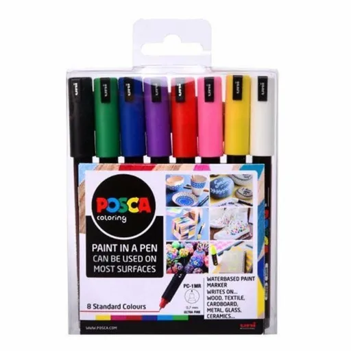 Sada akrylových fixů Uni Posca 0,7mm 8ks základní
