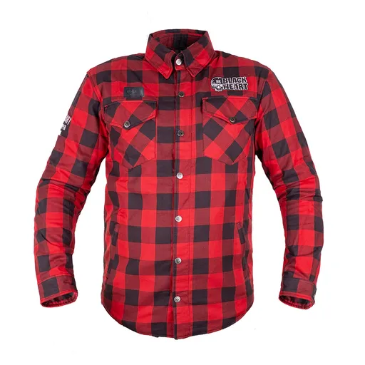 Moto košile W-TEC Black Heart Rattlesneak červeno-černá kostkovaná M