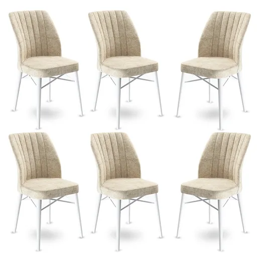 Sada židlí (6 kusů) Flex - Cream, White