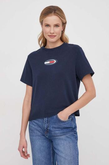 Bavlněné tričko Tommy Jeans tmavomodrá barva, DW0DW18126