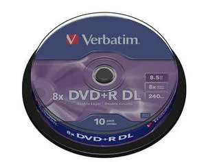 VERBATIM DVD+R(10-pack) Double layer/8x/8.5GB/spindle