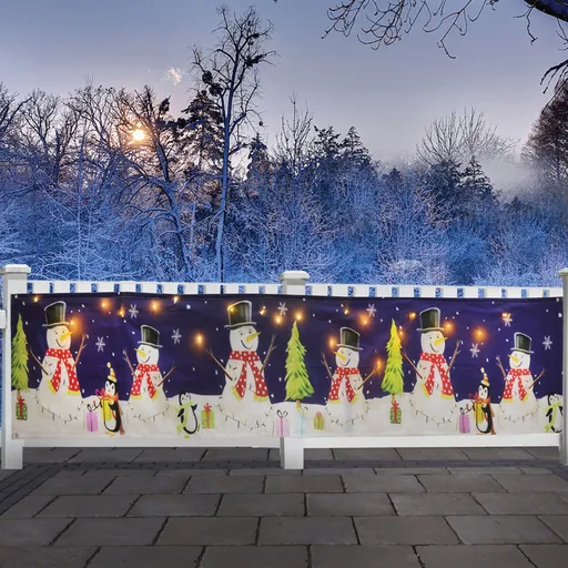 LED balkonová zástěna  Sněhuláci