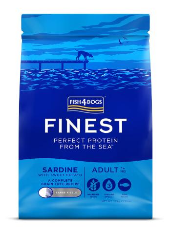 FISH4DOGS Granule velké pro dospělé psy Finest sardinka se sladkými bramborami 1,5 kg, 1+