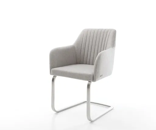 Jídelní židle Greg-Flex světle šedá plochá tkanina konzolová