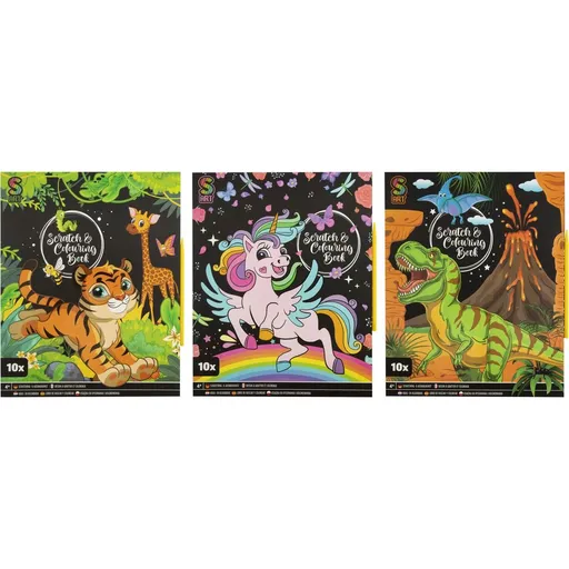 Vyškrabávací obrázky a omalovánky 2v1