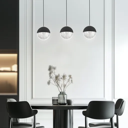 Závěsná lampa černá LED páska 5W Furni