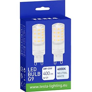 TESLA LED BULB, G9, 4W, 400lm, 4000K denní bílá , 2ks (G9000440-PACK2)