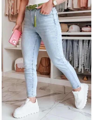 Dámské úzké džíny s páskem FITARINKA modré