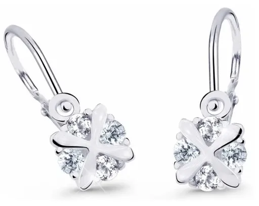 Cutie Diamonds Slušivé dětské náušnice z bílého zlata s brilianty DC2153-10-00-X-2