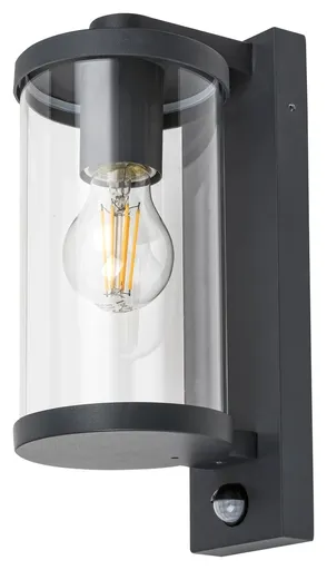 Rabalux Antracitové fasádní svítidlo s pohybovým čidlem Silistra pro žárovku E27 7892