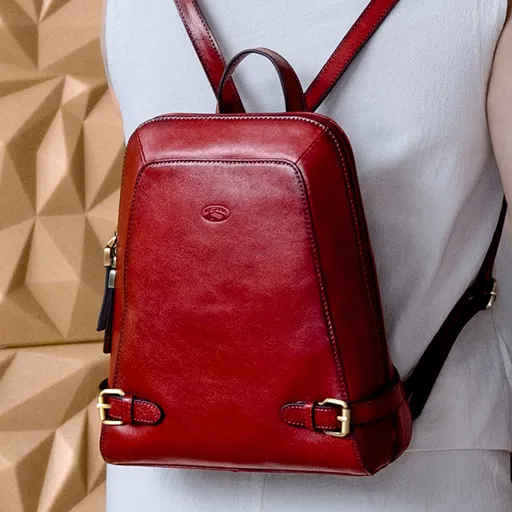 Dámský kožený batoh Katana Elisn - vínová