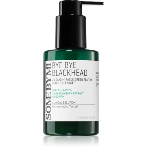 Some By Mi Bye Bye Blackhead 30 Days Miracle Green Tea Tox Bubble Cleanser aktivní čisticí pěna proti černým tečkám 120 g