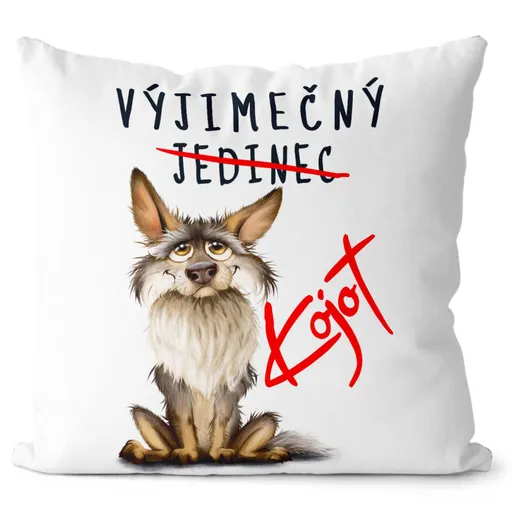 Polštář Výjimečný jedinec - Kojot (Velikost: 40 x 40 cm)