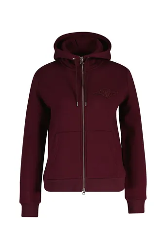 MIKINA GANT REG TONAL SHIELD ZIP HOODIE PLUM WINE