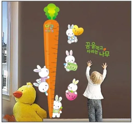 Samolepka na zeď metr Mrkvička a její kamarádi - Nalepimeto