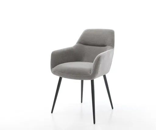 Jídelní židle Pejo-Flex strukturovaná látka Měkký šedá 4-nohá