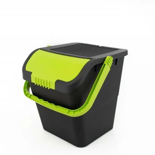 Odpadkový koš na tříděný odpad Practic, 35 l, zelené víko