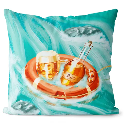 Polštář Pivo a rum (Velikost: 40 x 40 cm)