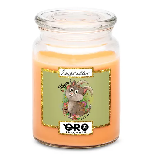 Svíčka Kočičí znamení – kozoroh (Vůně svíčky: Tropické ovoce)