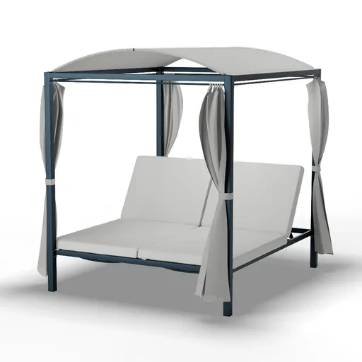 Blumfeldt Eremitage Double XL lehátko, ochrana před sluncem, až pro 2 osoby, kovový rám, odolné vůči povětrnostním vlivům