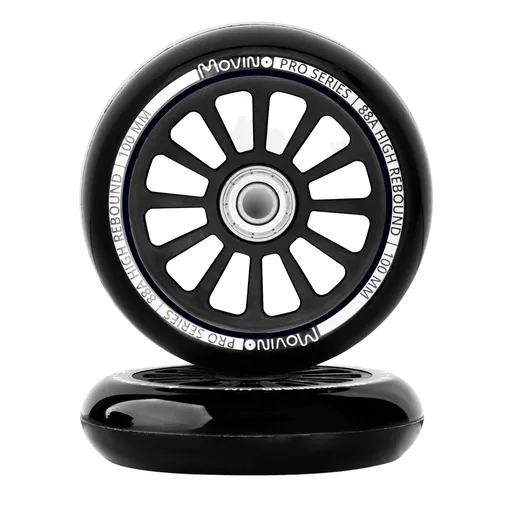 Náhradní MOVINO kolečka na freestyle koloběžku 100mm, PP, 2 ks, Černá
