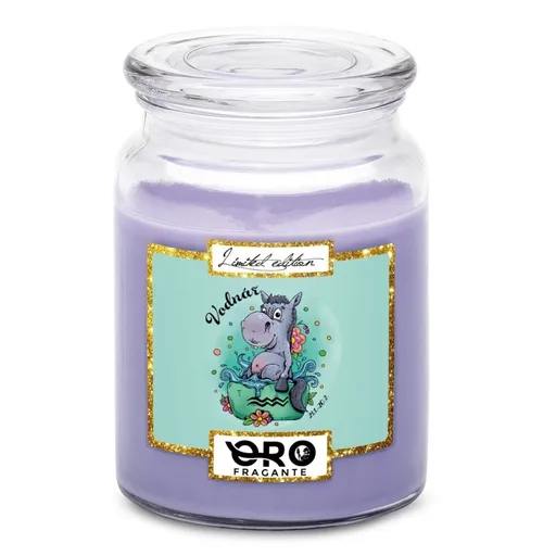 Svíčka Koňská znamení – vodnář (Vůně svíčky: Levandule)