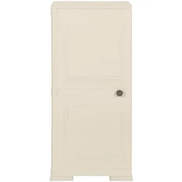 Plastová skříňka design dřeva krémová 340607 (340607)