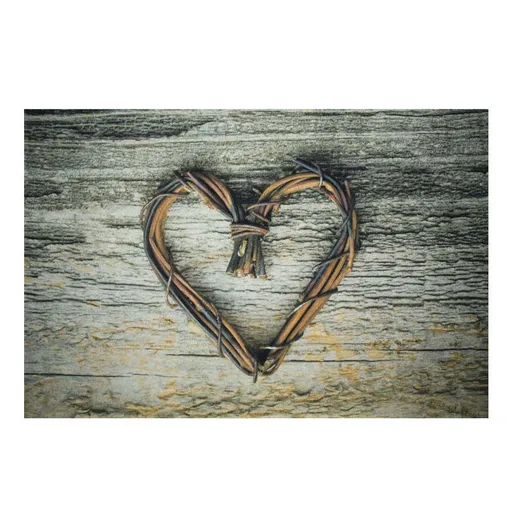 Šedá podlahová rohožka srdce z větviček Heart Twig - 75*50*1cm RARMHTW