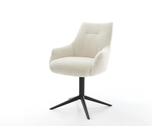 Jídelní židle Alja-Flex s područkami plyšový manšestr béžová