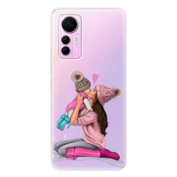 Odolné silikonové pouzdro iSaprio - Kissing Mom - Brunette and Girl - Xiaomi 12 Lite