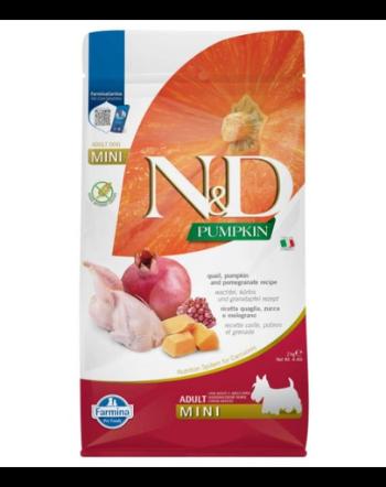 FARMINA N&amp;D Pumpkin Dog Adult mini Quail, pumpkin, pomegranate 2 kg Mancare uscata caini talue mica, cu prepelita, dovleac si rodie