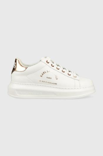 Kožené sneakers boty Karl Lagerfeld KAPRI bílá barva, KL62538