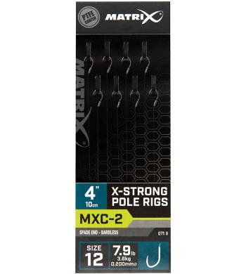 Matrix návazec mxc-2 x-strong pole rig barbless 10 cm - size 12 0,20 mm