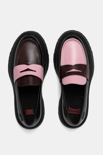 Kožené mokasíny Camper TWS čierna farba, na platforme, K201116-042