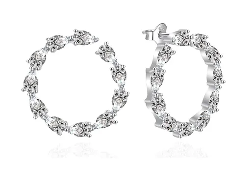 Agato Luxusní visací náušnice Kruhy AGT-E037PW