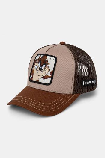 Dětská baseballová čepice Capslab Looney Tunes Capslab Trucker hnědá barva, s aplikací, CL.LOO.3.TAZ2