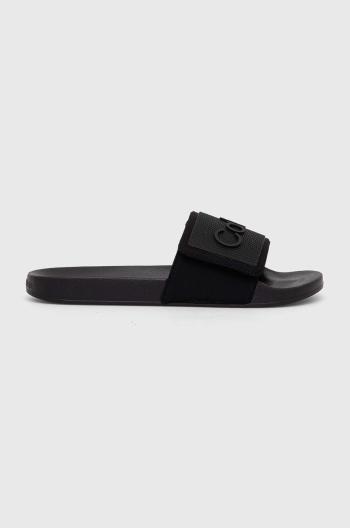 Pantofle Calvin Klein ADJ POOL SLIDE TPU pánské, černá barva, HM0HM01437