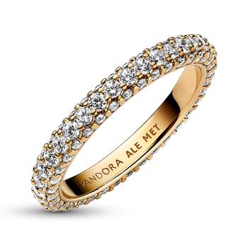 Pandora Blyštivý pozlacený prsten se zirkony Shine Timeless 162627C01 56 mm