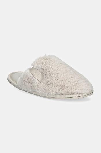 Pantofle Calvin Klein Jeans HOTEL SLIPPER FUR AFTER GLOW béžová barva, YW0YW01593